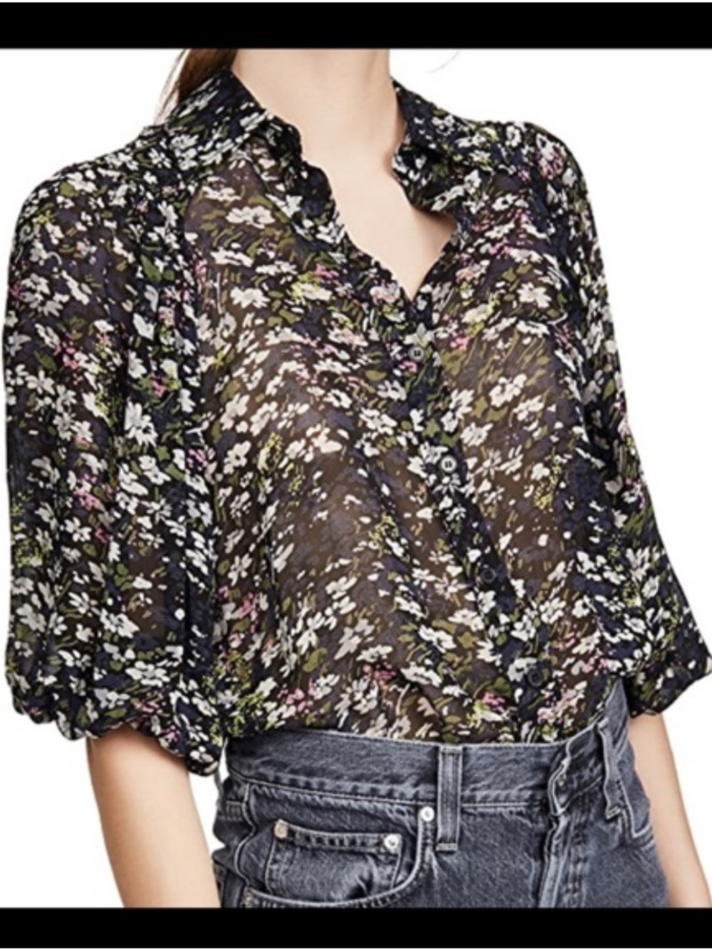 Printed georgette Ganni blouse size small (34)